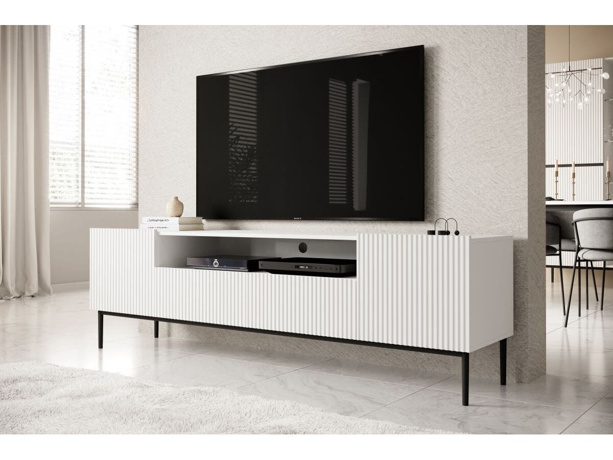 Meuble TV avec niche 200 cm KASHA Pieds noirs