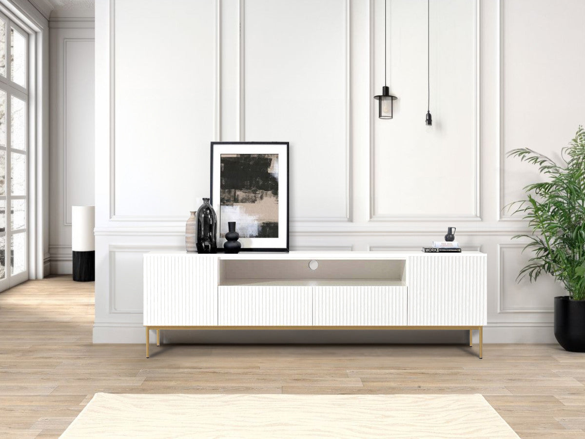 Meuble TV avec niche 200 cm KASHA Pieds or