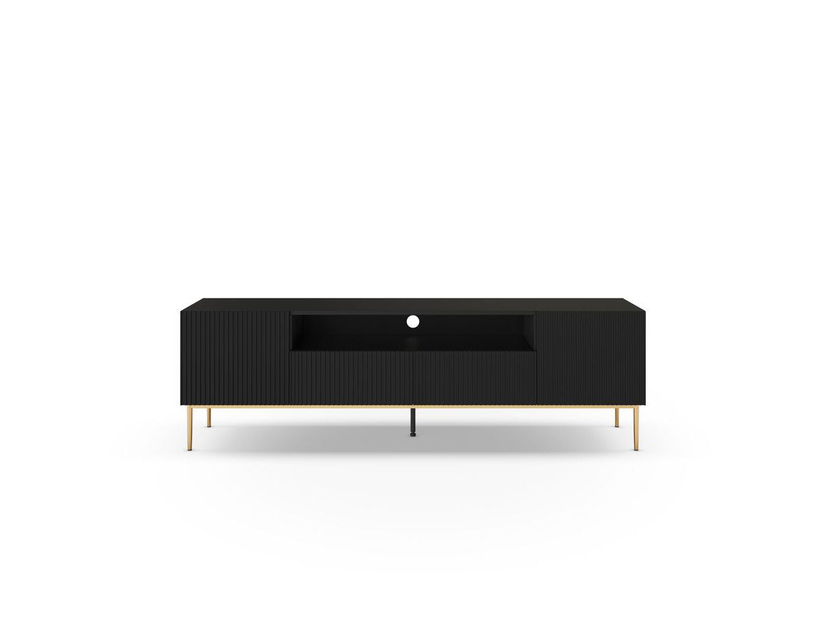 Meuble TV avec niche 200 cm KASSIA pieds métal or