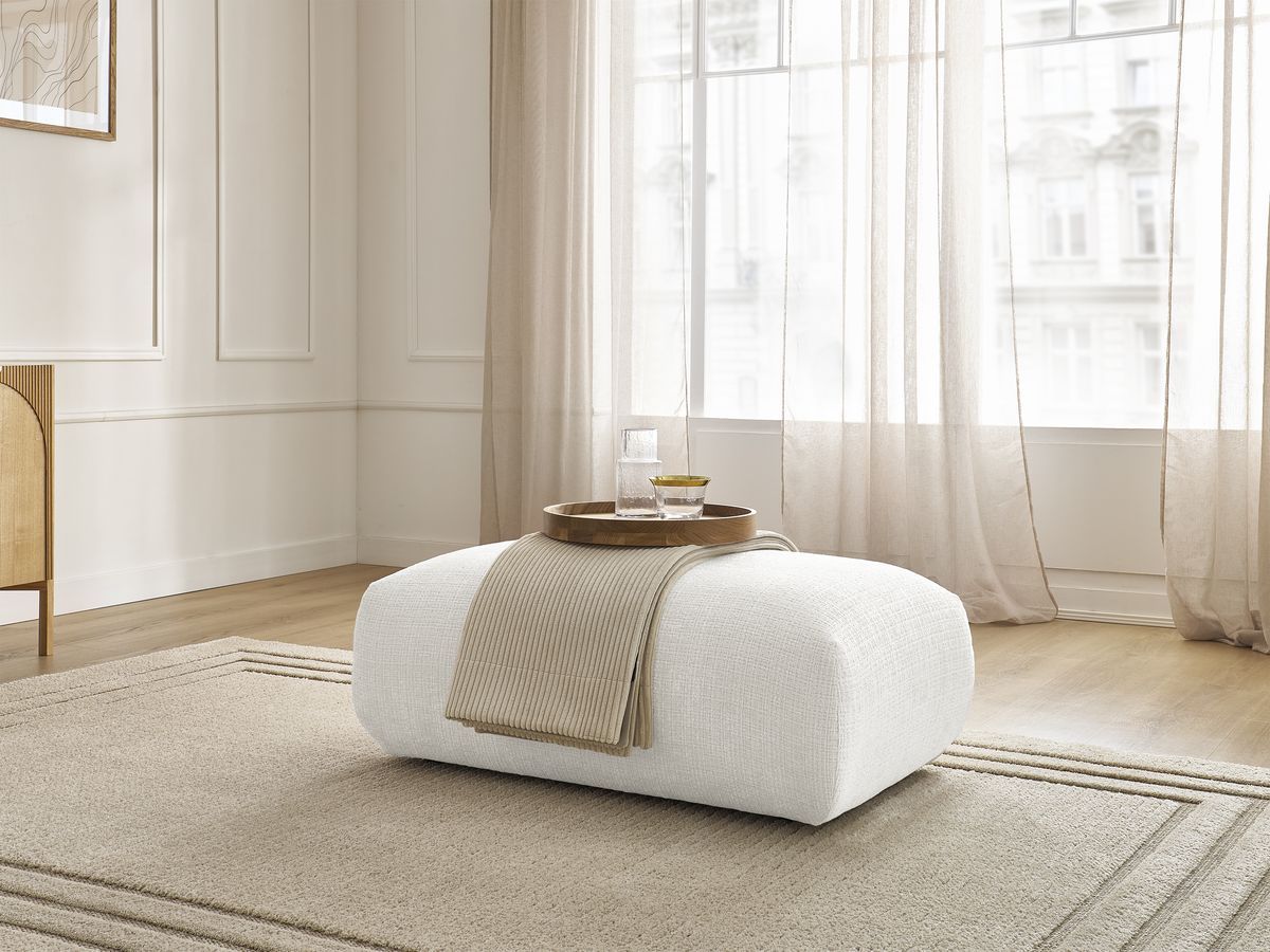 Petit pouf pour canapé modulable SIRIUS tissu texturé