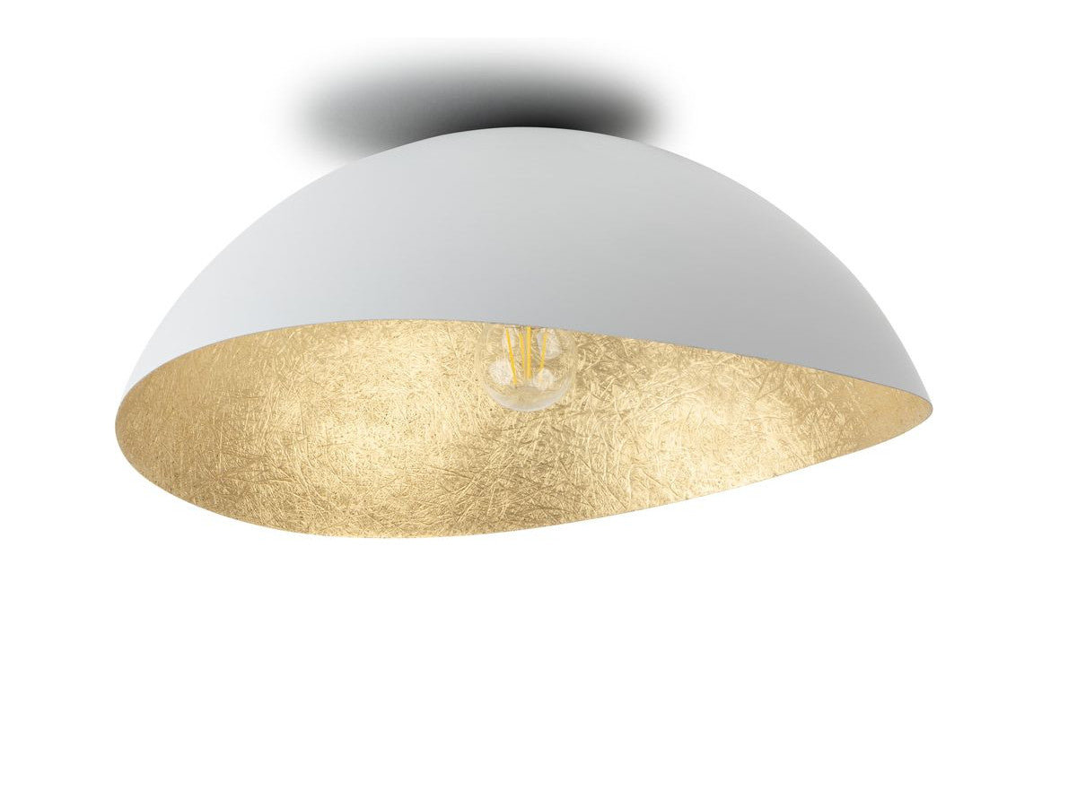 plafonnier altea bicolore blanc en acier de couleur or