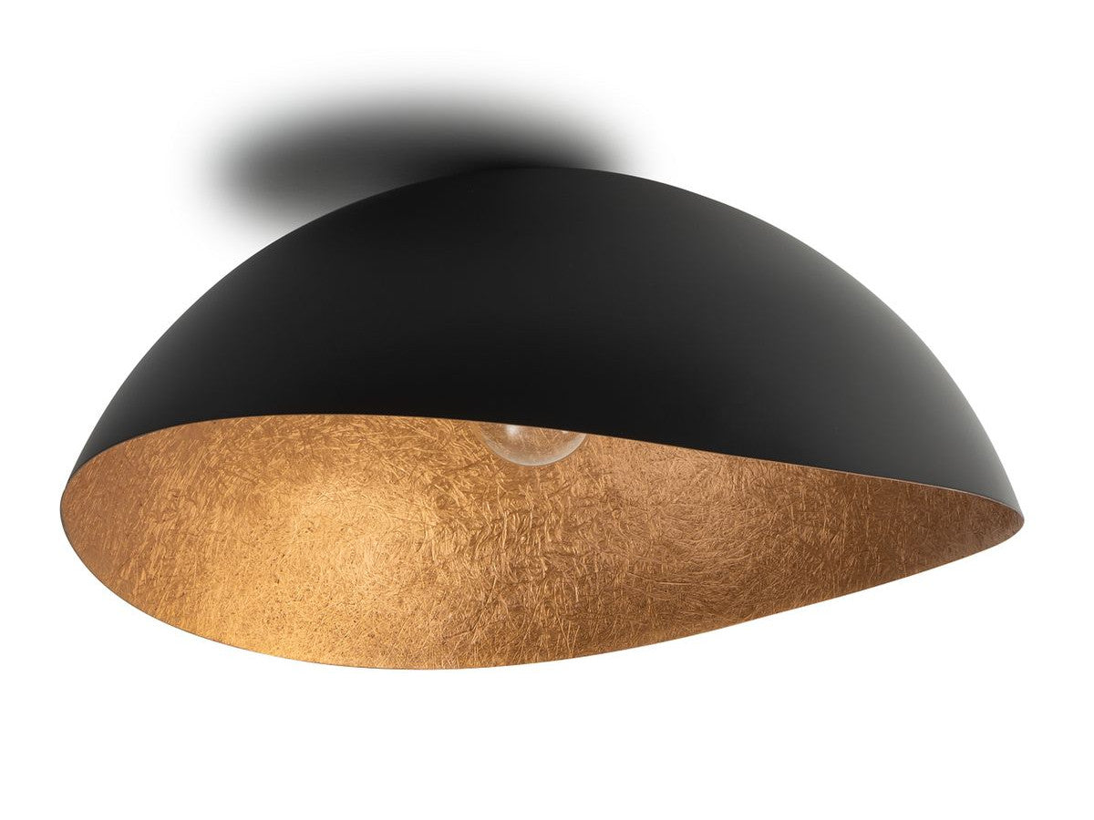 plafonnier altea bicolore noir en acier de couleur orange