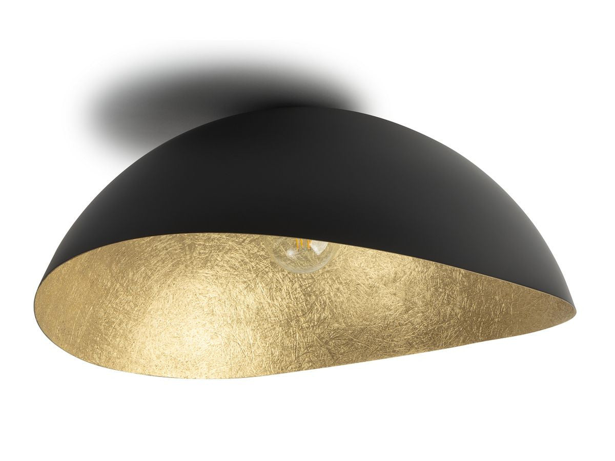 plafonnier altea bicolore noir en acier de couleur or