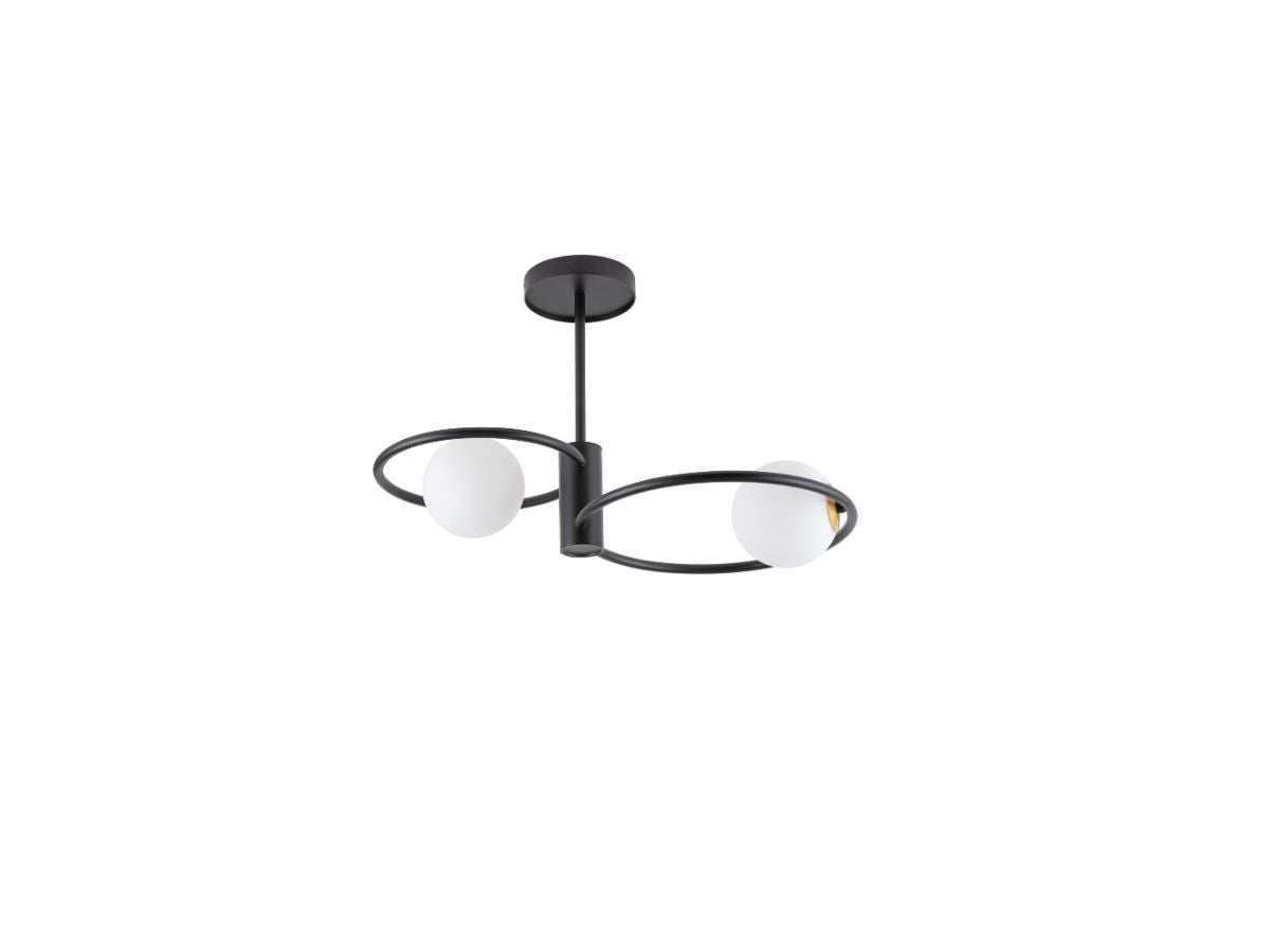 evan stalen plafondlamp gekleurd zwart