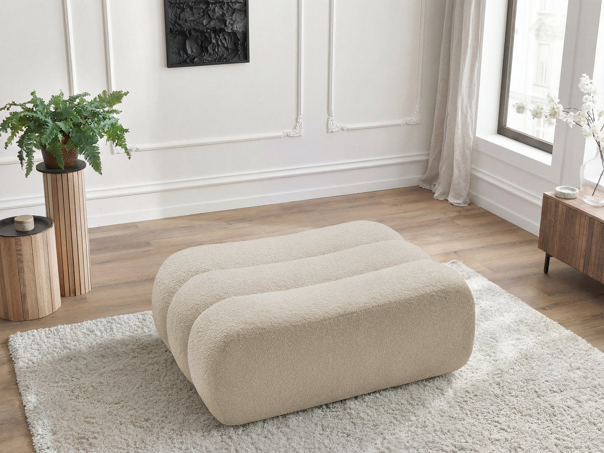 Pouf AZRA tissu bouclette