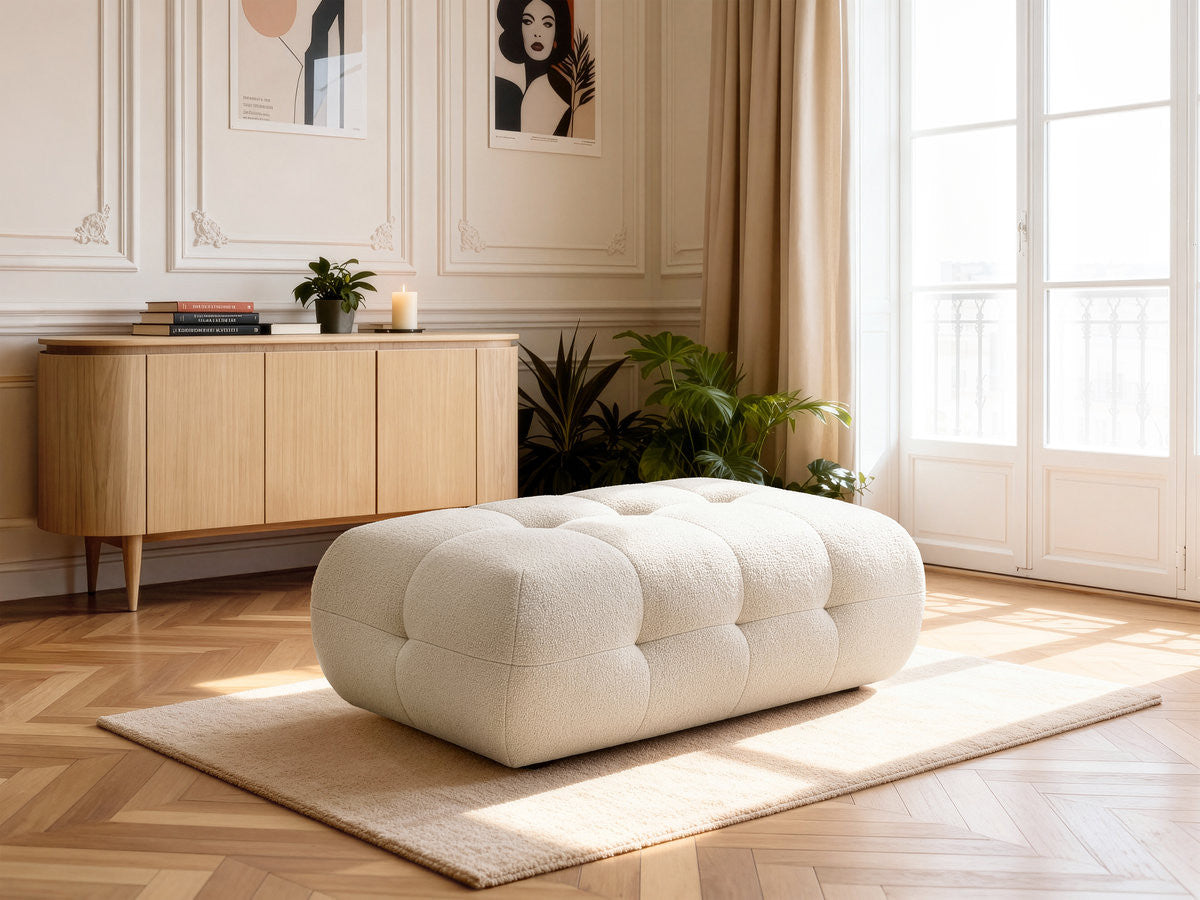 Pouf grand LAURA tissu chiné