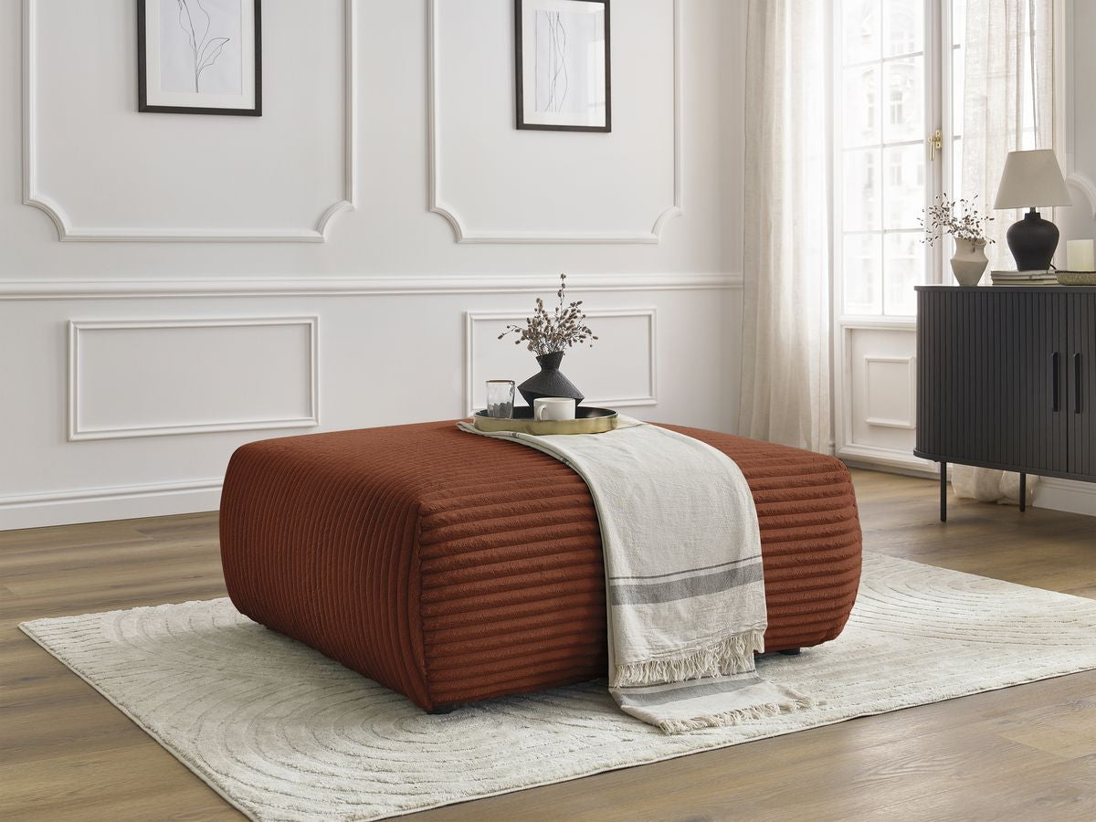 LUCIEN grote zachte geribbelde poef