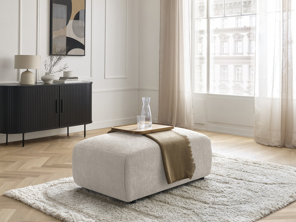 JANA kleine poef in structuurstof