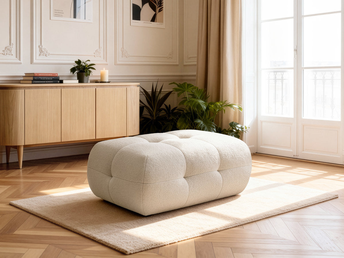 Pouf petit LAURA tissu chiné