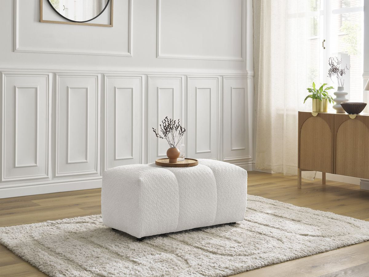 Pouf ROXELANE tissu bouclette