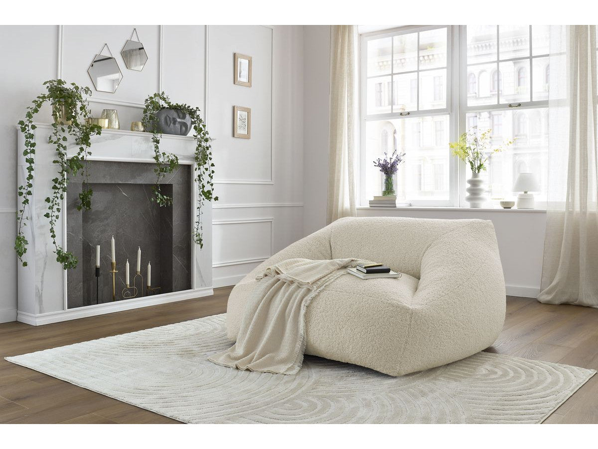 Pouf ultra moelleux LILIBET tissu bouclette