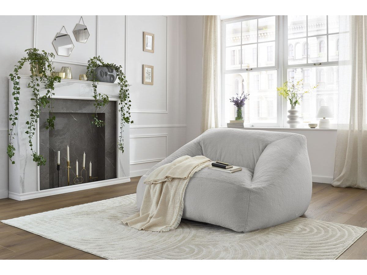 Pouf ultra moelleux LILIBET tissu imitation fourrure