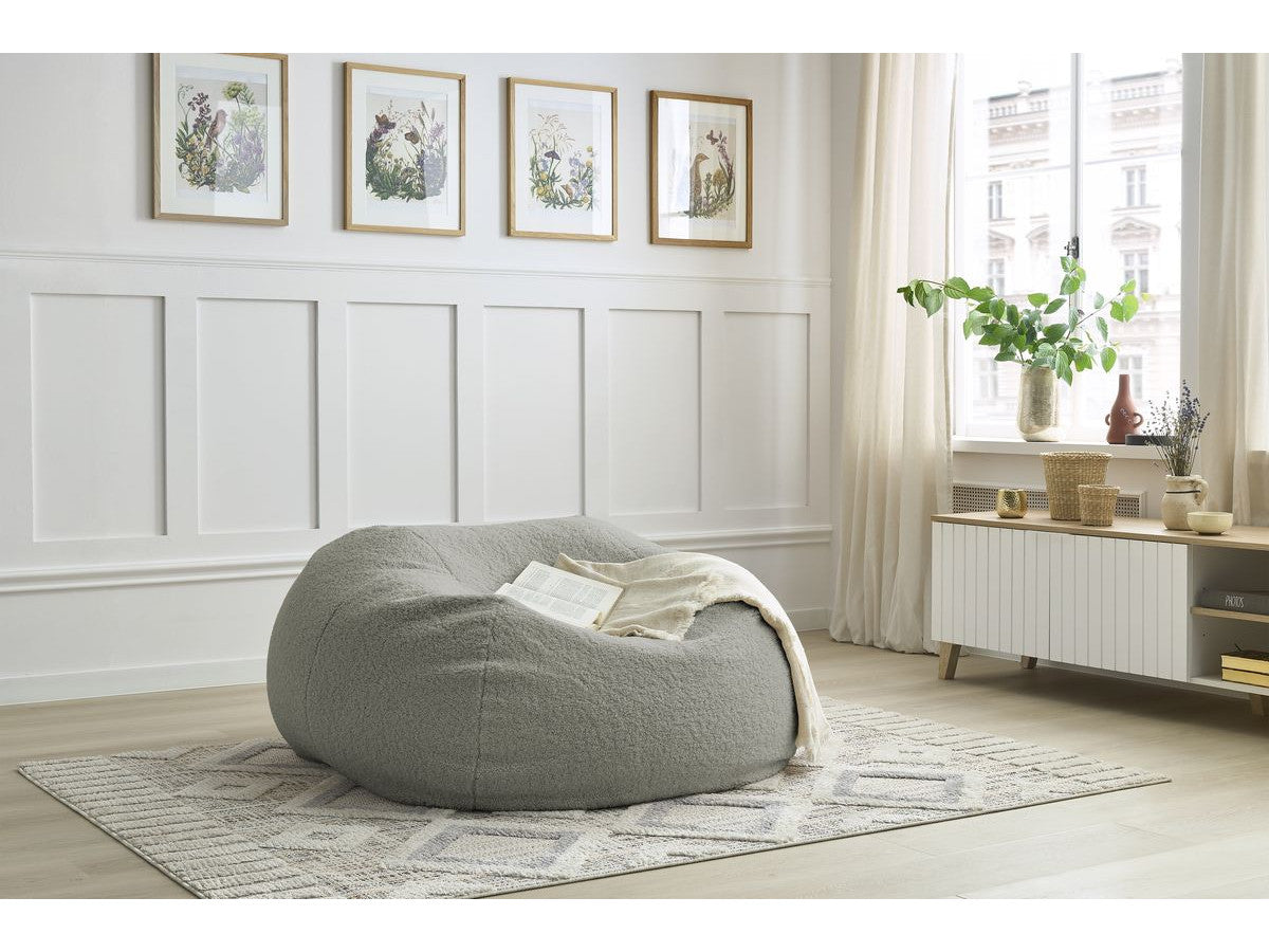 Pouf ultra moelleux MERIBEL tissu bouclette