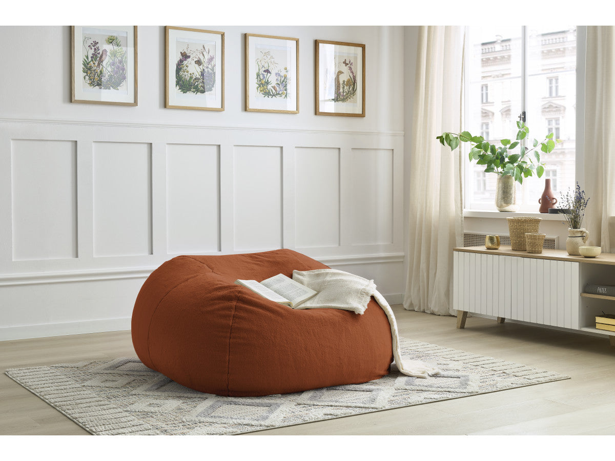 Pouf ultra moelleux MERIBEL tissu imitation fourrure