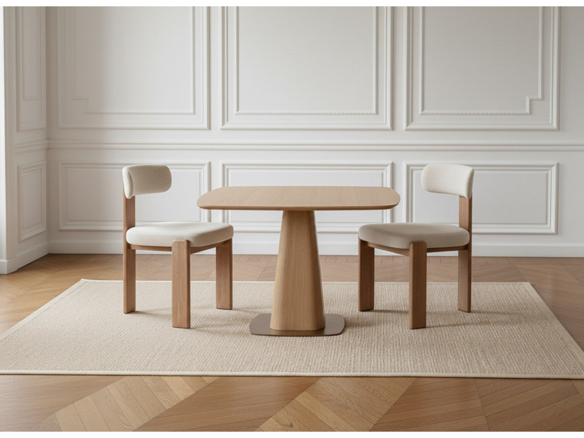 Table à manger carrée NOA 120 cm placage chêne massif