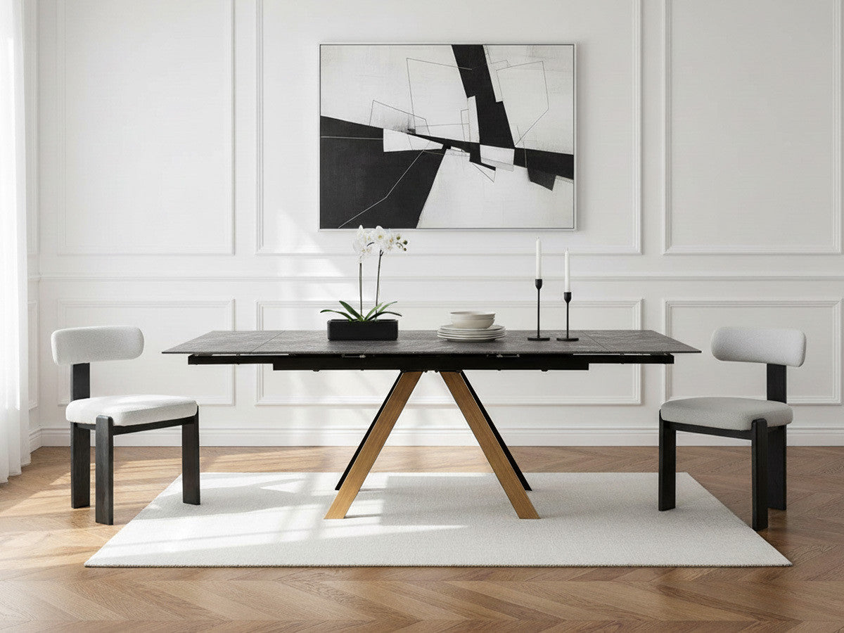 Table à manger extensible 160 à 240 cm ZOLA plateau céramique