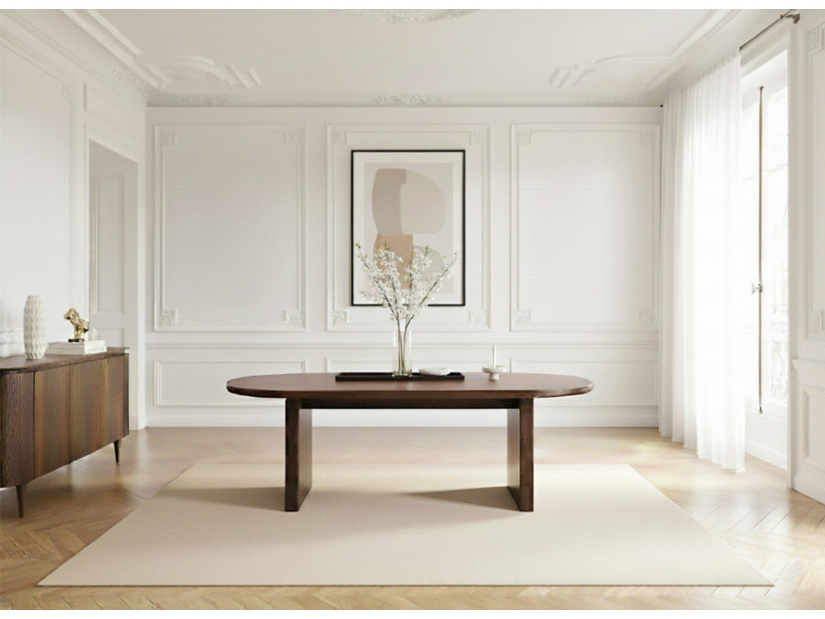 Table à manger ovale 220 cm PABLO placage noyer