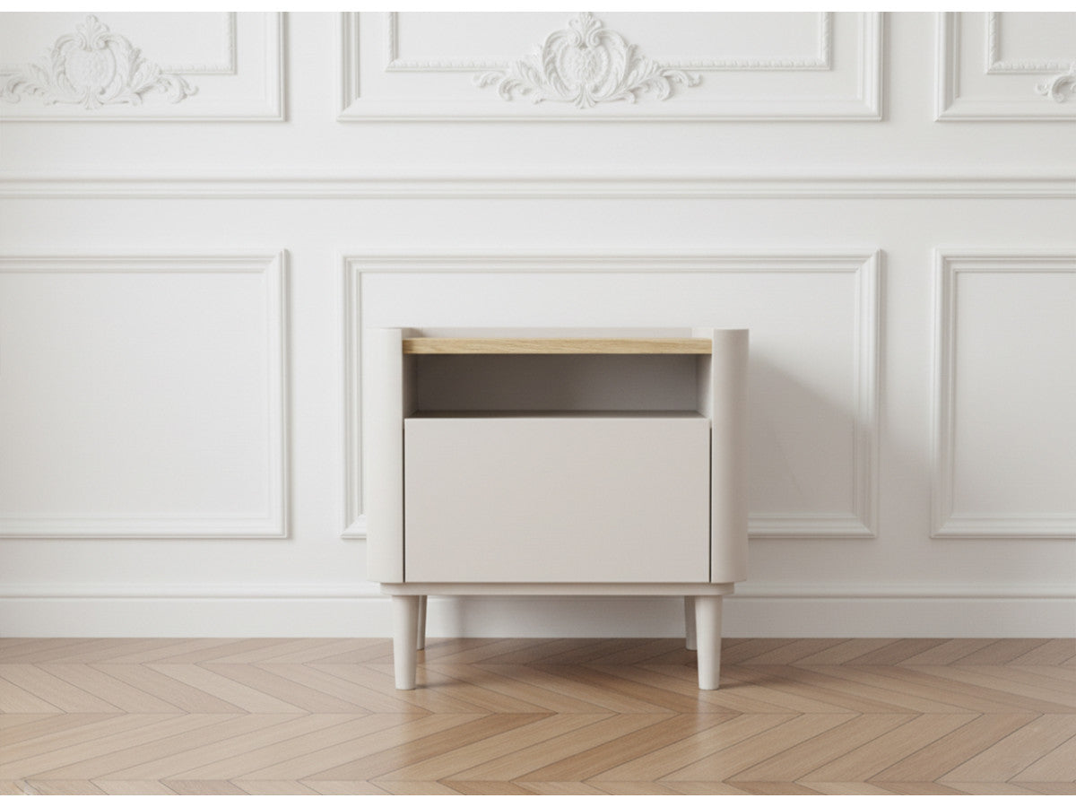 Table de chevet 1 tiroir ANYRA pieds en bois massif