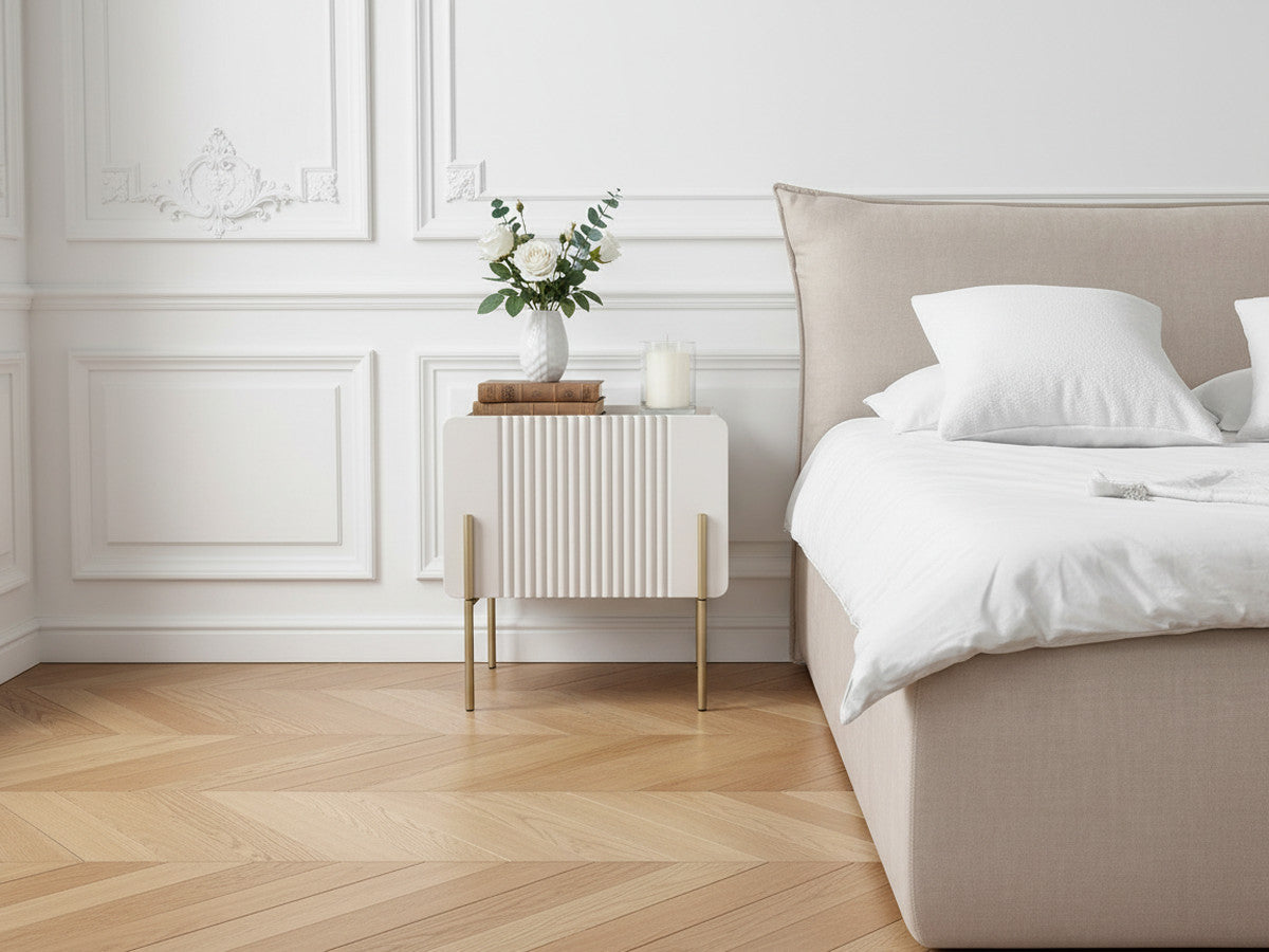 Table de chevet 1 tiroir MATHILDE pieds or