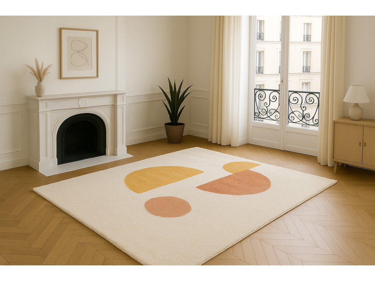 Tapis poils longs ADELINE motif abstrait