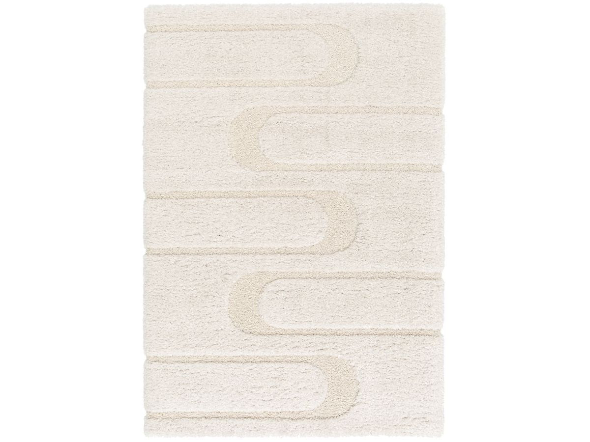 Tapis poils longs CALEB motif graphique