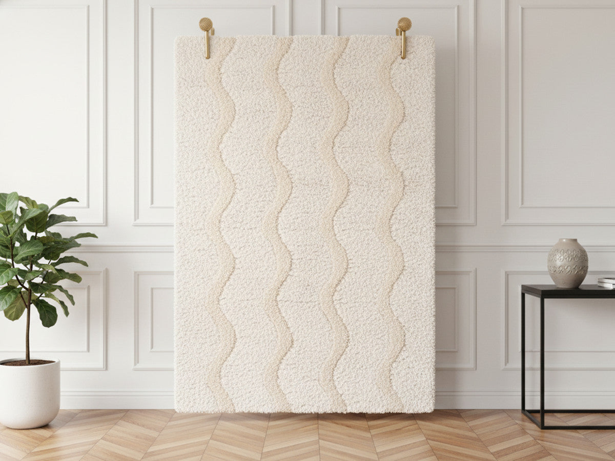 Tapis poils longs LANA motif abstrait