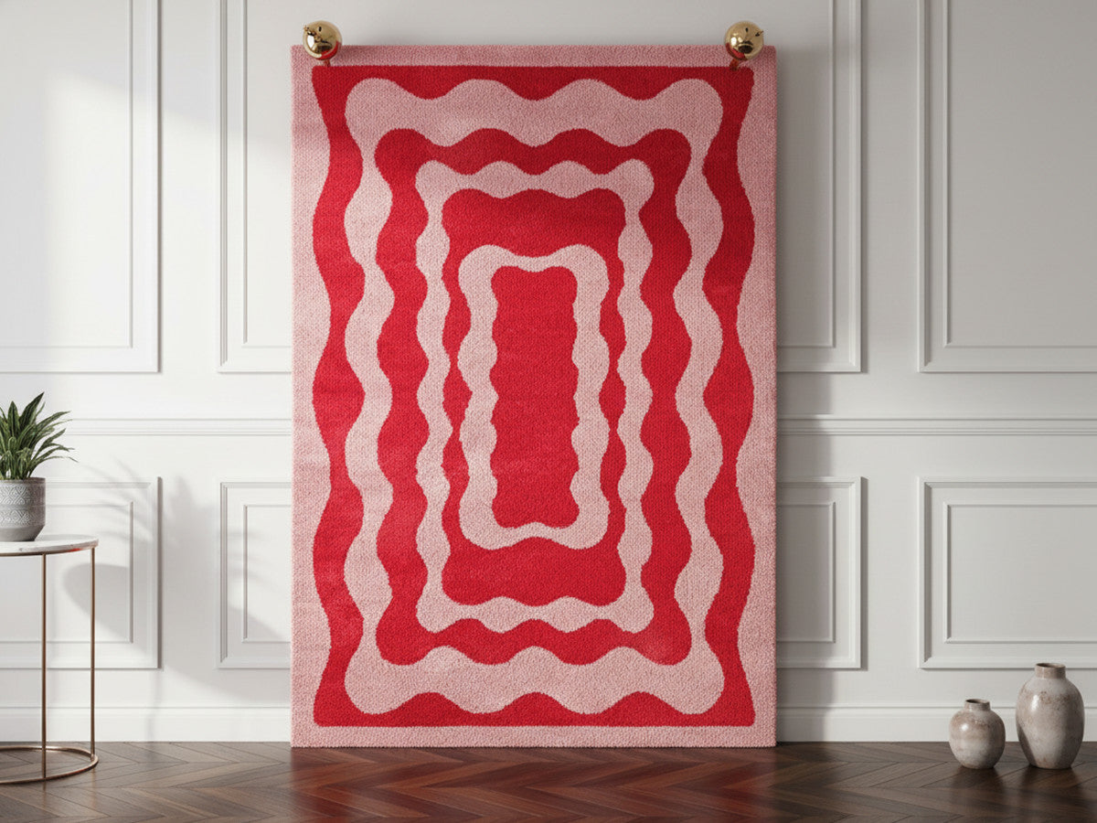 LAURIE langpolig vloerkleed met abstract patroon