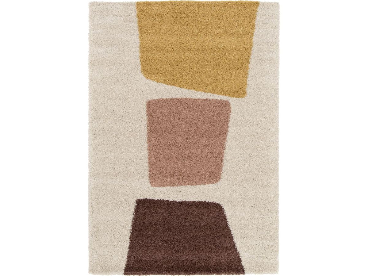 Tapis poils longs LEANDRE motif géométrique