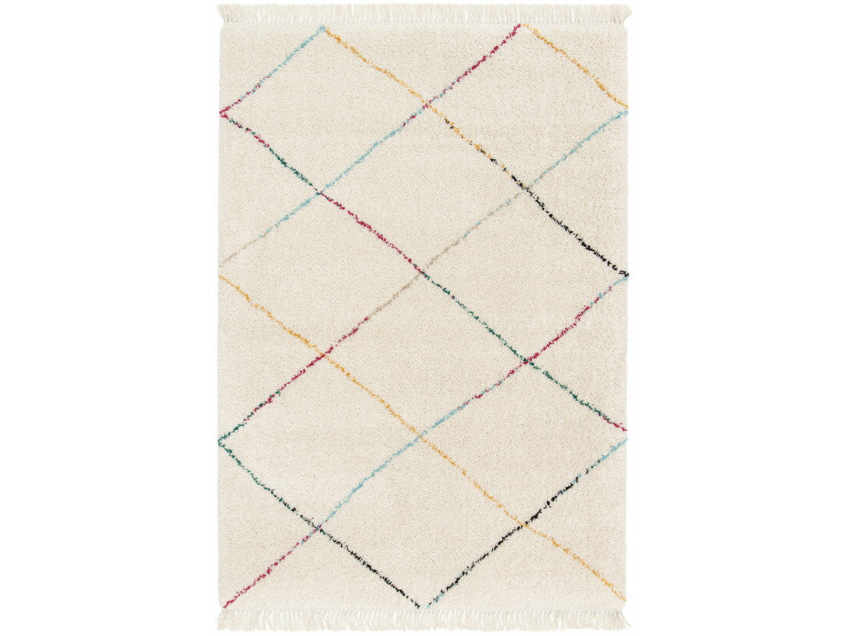 Tapis poils longs LISE motif graphique