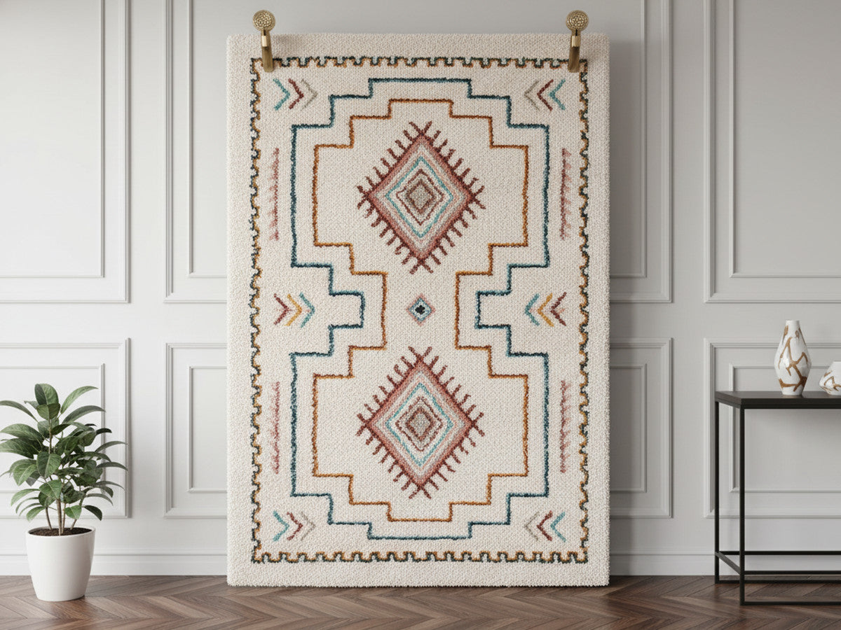 MIRA langpolig vloerkleed met Berbermotief