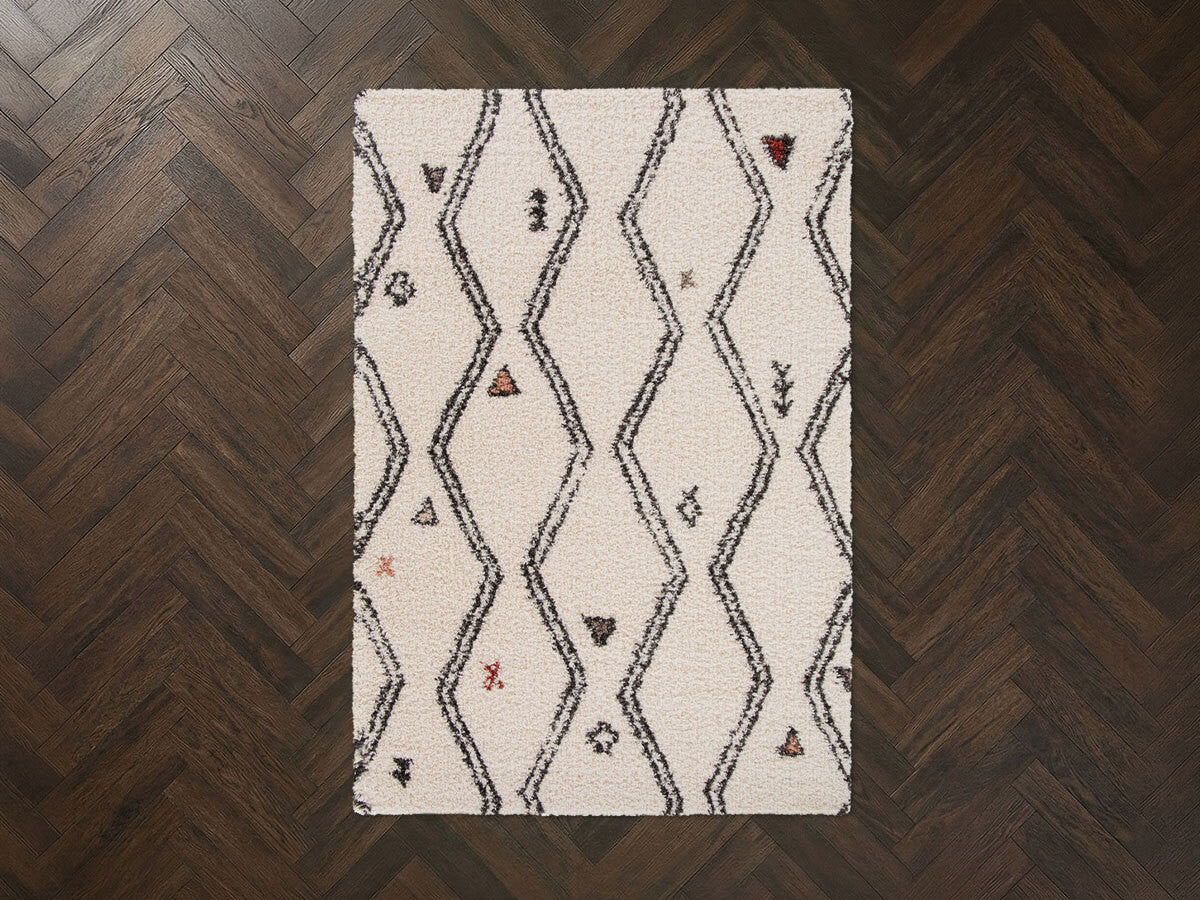 Tapis poils longs NALY motif graphique