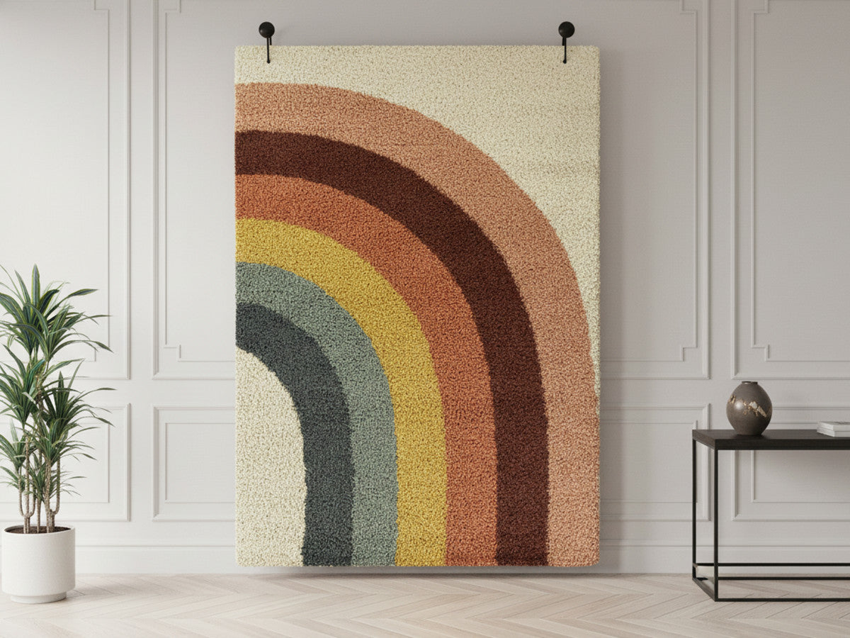 Tapis poils mi-longs CLAIRE motif abstrait