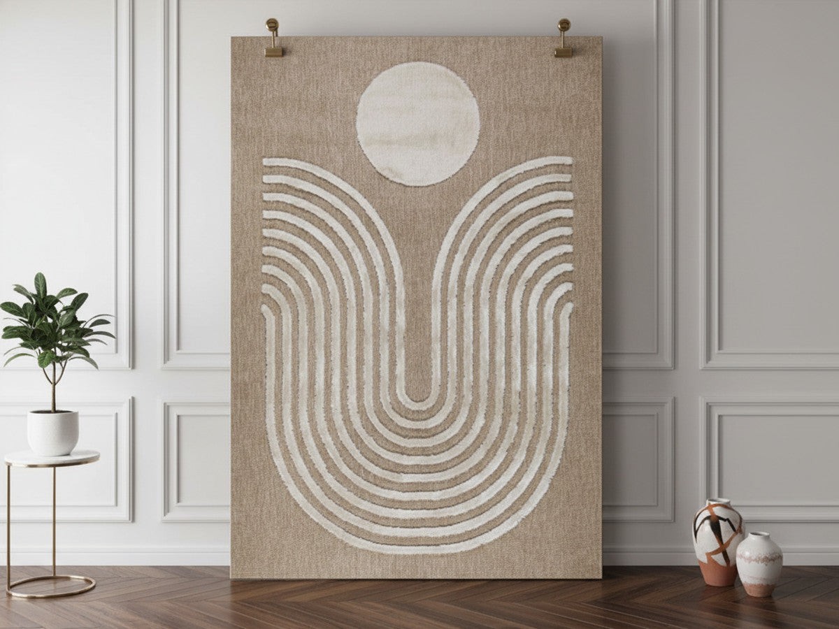 Tapis poils ras BETINA motif abstrait