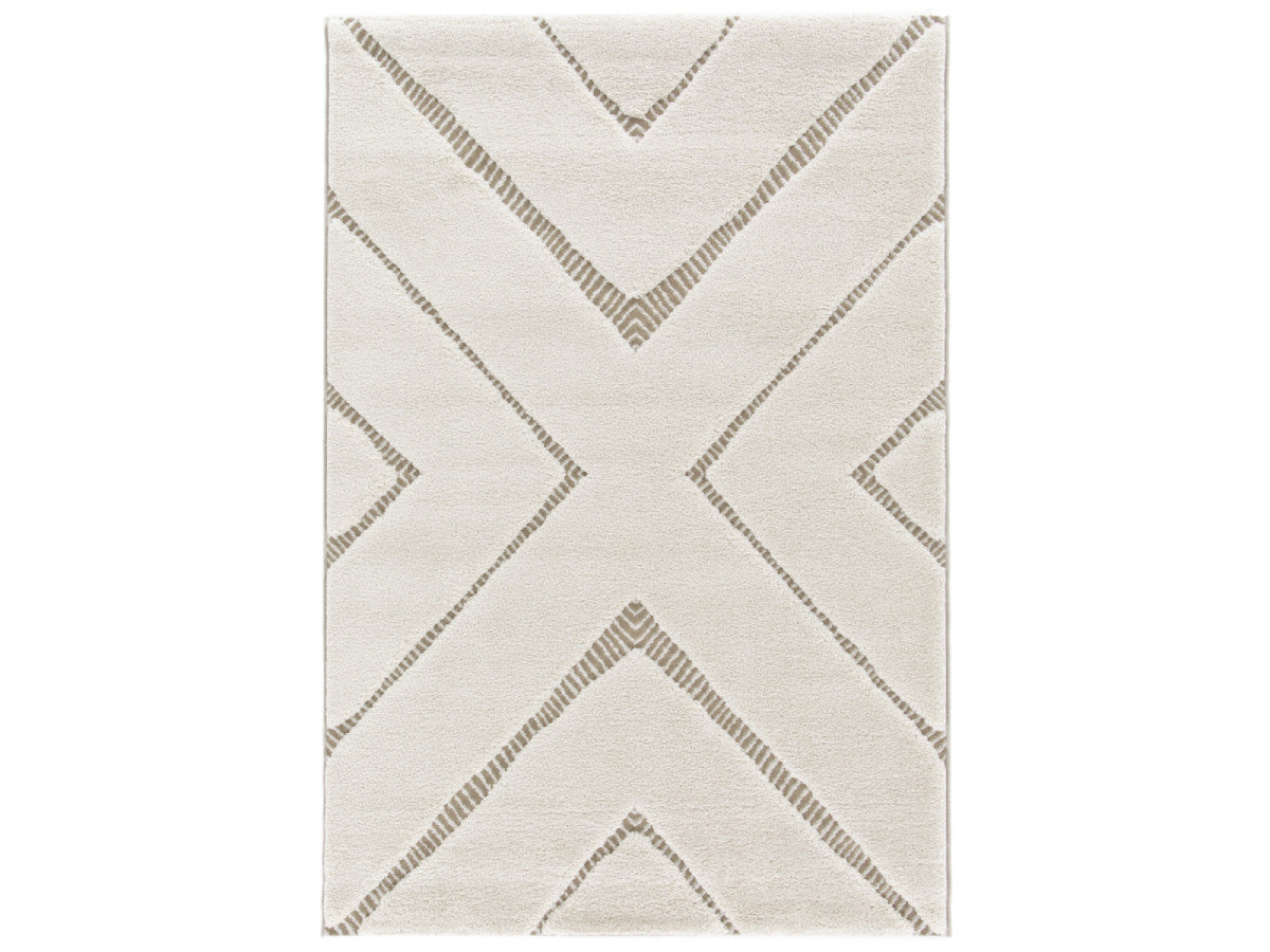 RACHIDA kortpolig vloerkleed met grafisch patroon