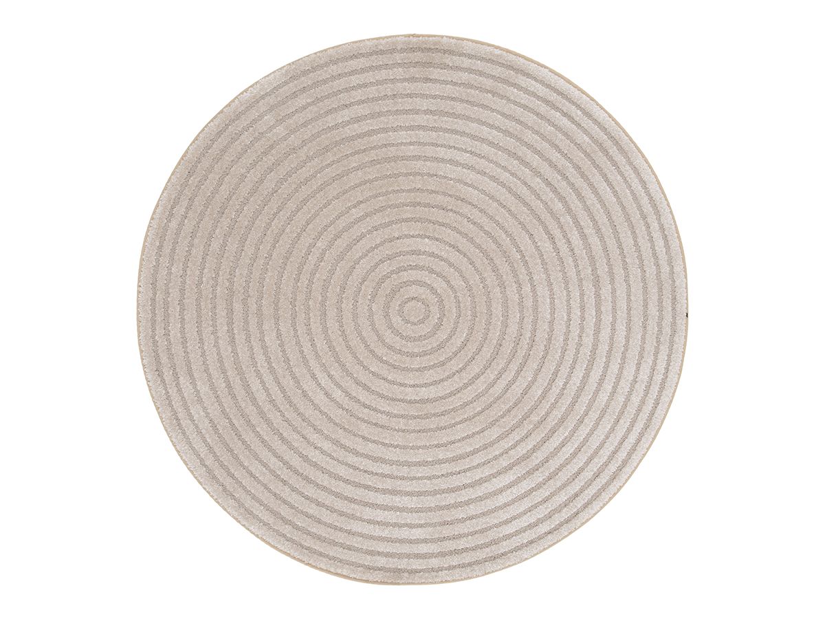 Tapis rond poils ras ONDELIA motif géométrique